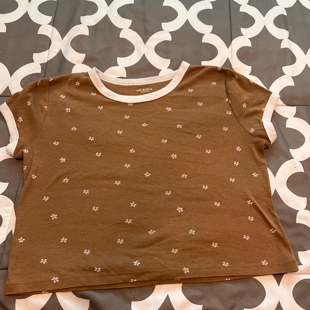 Brown Floral T-Shirt